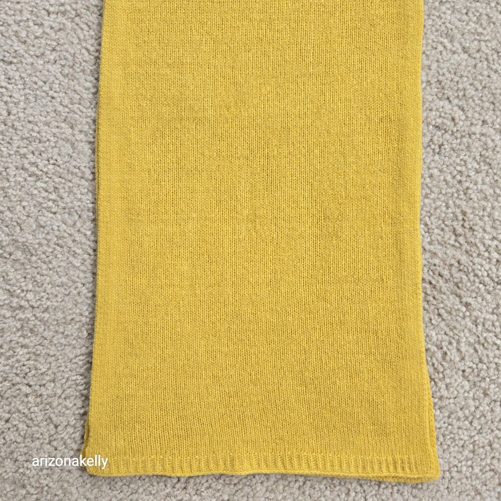 NWOT Portolano Cashmere Scarf Yellow Mustard - Picture 6 of 9